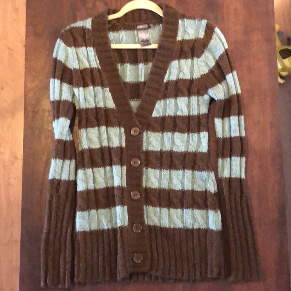 Striped cardigan sweater